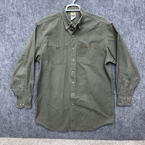 Carhartt Other - Vintage Carhartt button up shirt green canvas men's size L Large USA